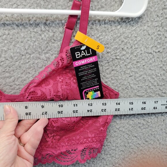 NEW BALI Lace Desire Wireless Bra DF6591 in Berry Magenta Pink Small - Picture 3 of 9